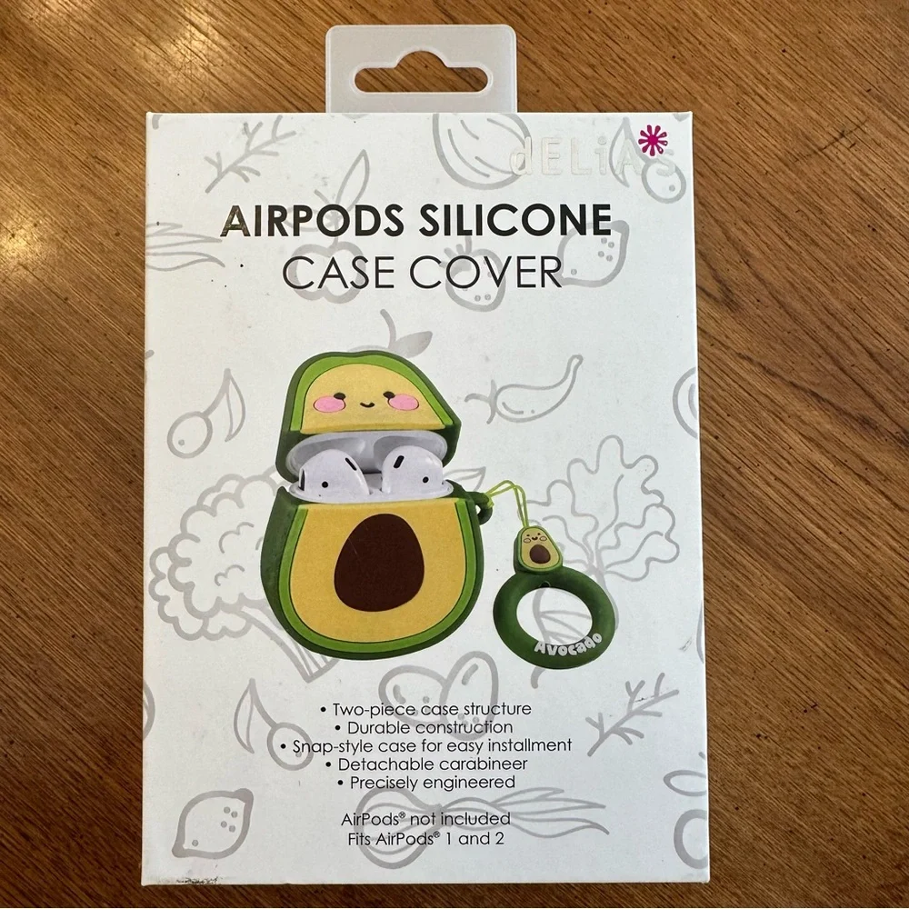 New dELiA*s Avocado AirPods Silicone Case Cover - Green and Brown
